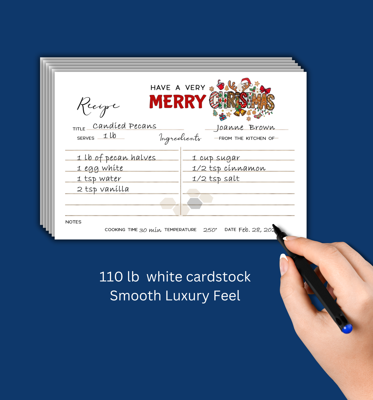Recipe Cards - Have a Very Merry Christmas set/30