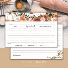 Load image into Gallery viewer, Recipe Cards - White Pumpkin set/15/30