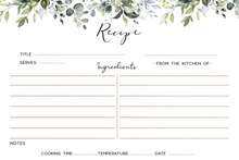 Load image into Gallery viewer, Bridal Shower Recipe Cards - set of 30