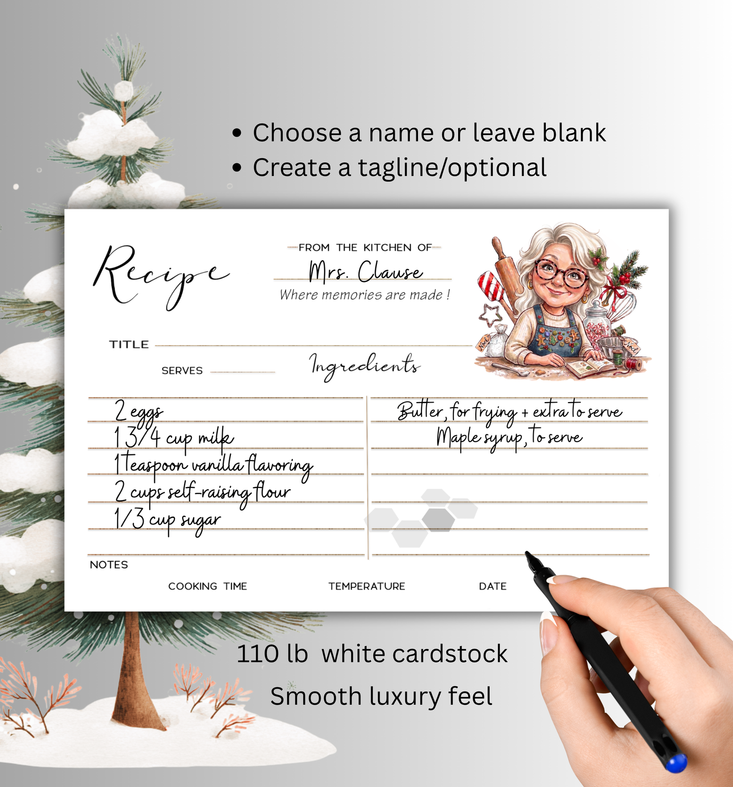 Recipe Cards - Personalized  Recipe Card Caricature