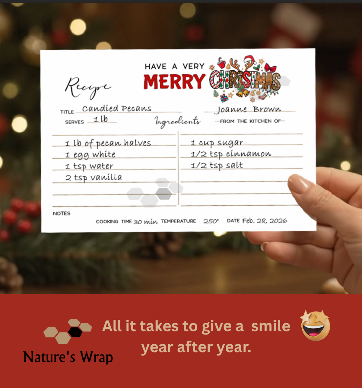 Recipe Cards - Have a Very Merry Christmas set/30