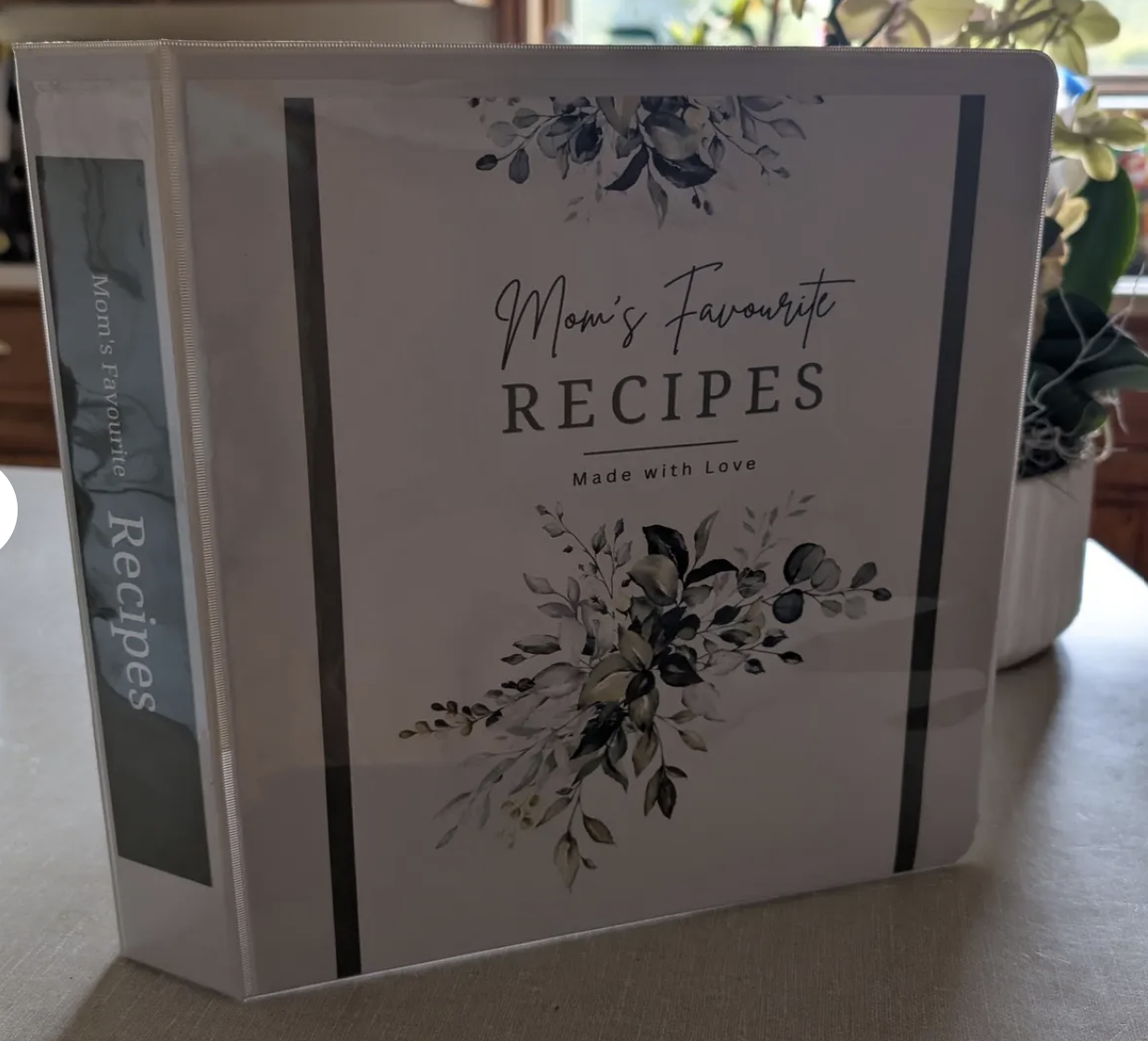 Personalized Recipe Binder Kit, Elegant Greenery Design