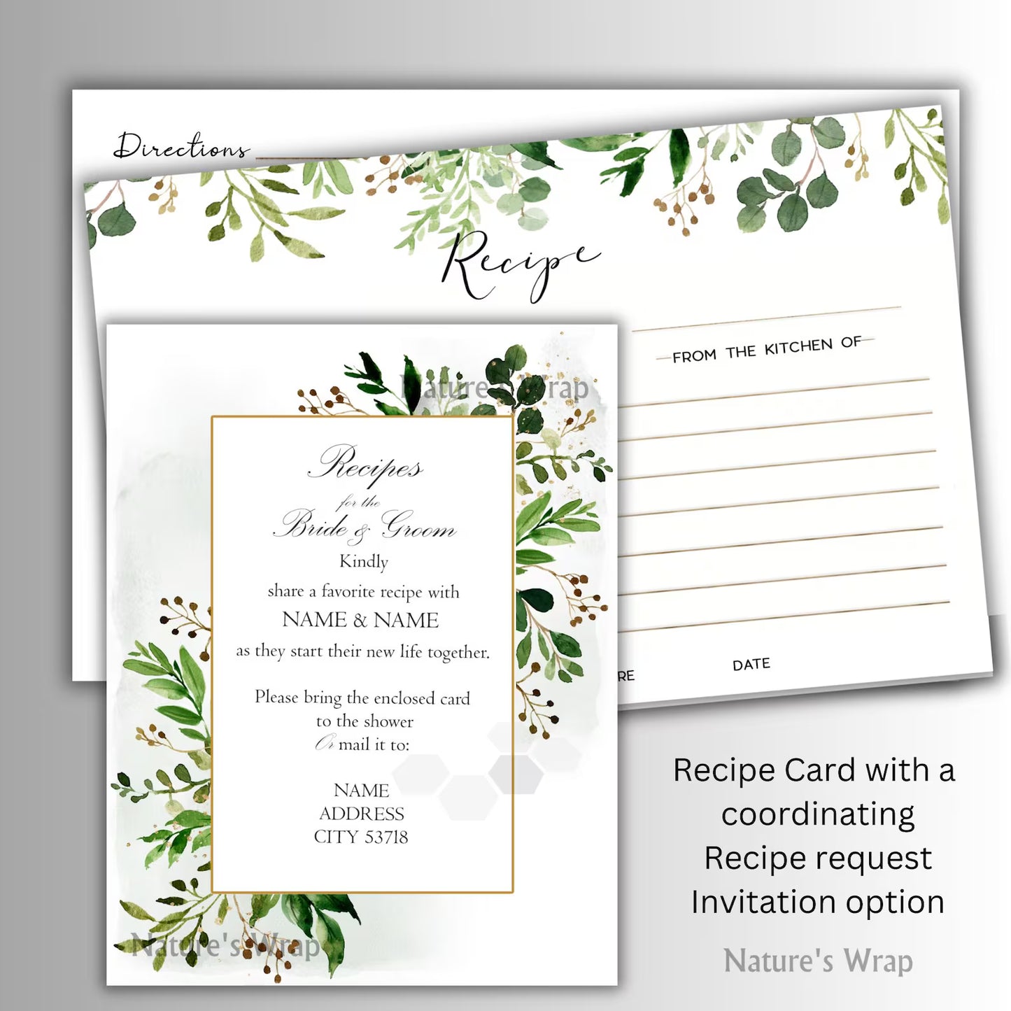 Recipe Cards - Eucalyptus set/30