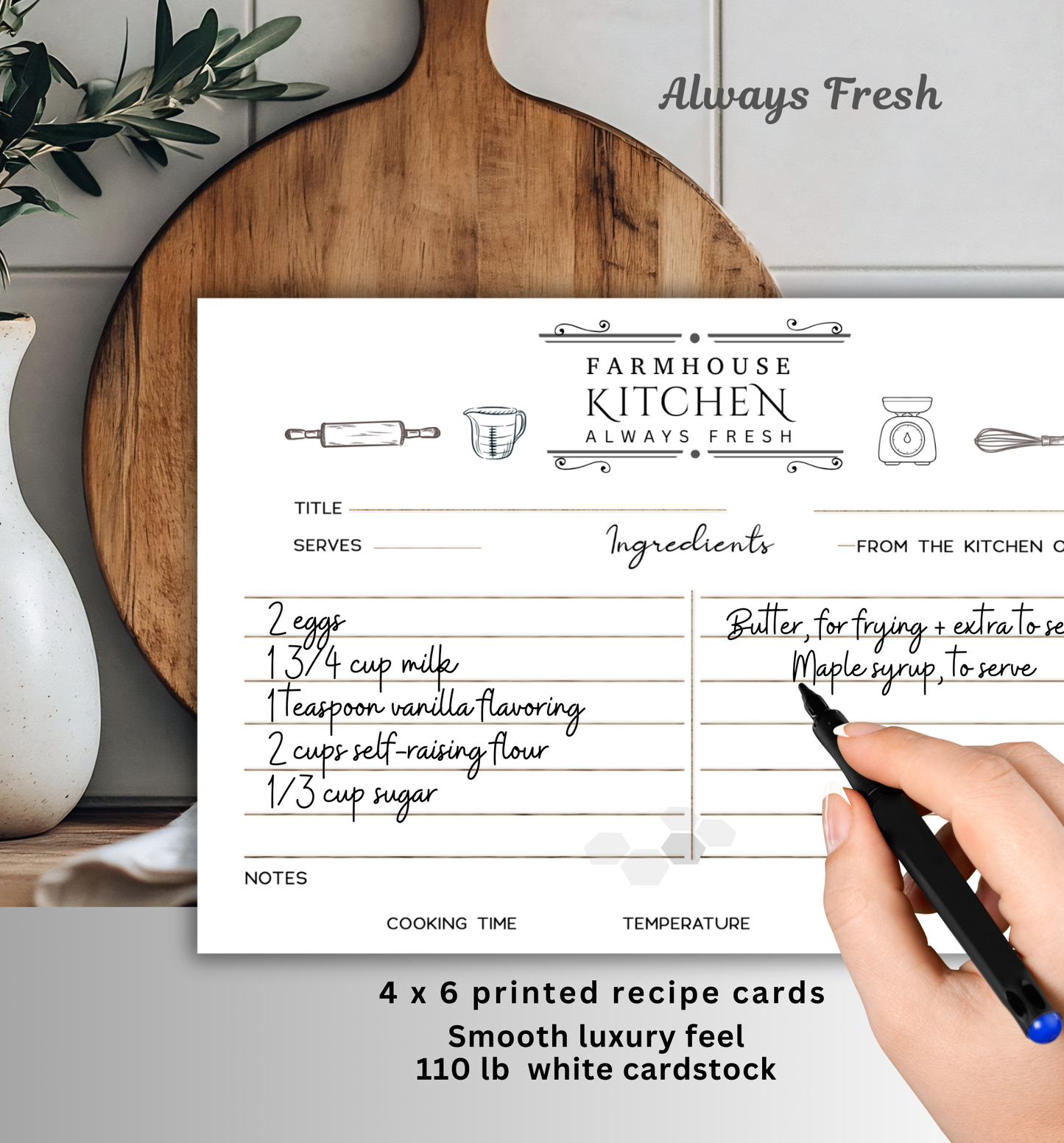Recipe Cards - Always Fresh
