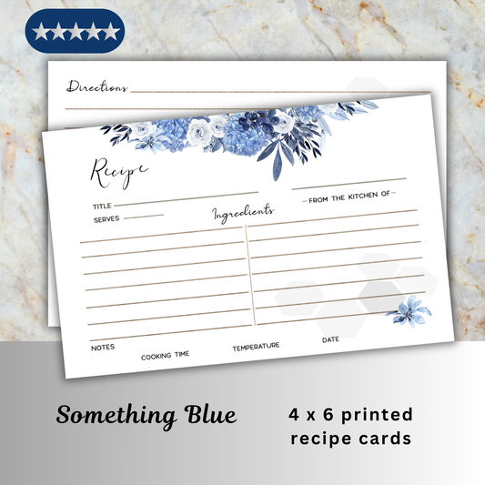 Bridal Shower Recipe Cards-Something Blue set-15/30