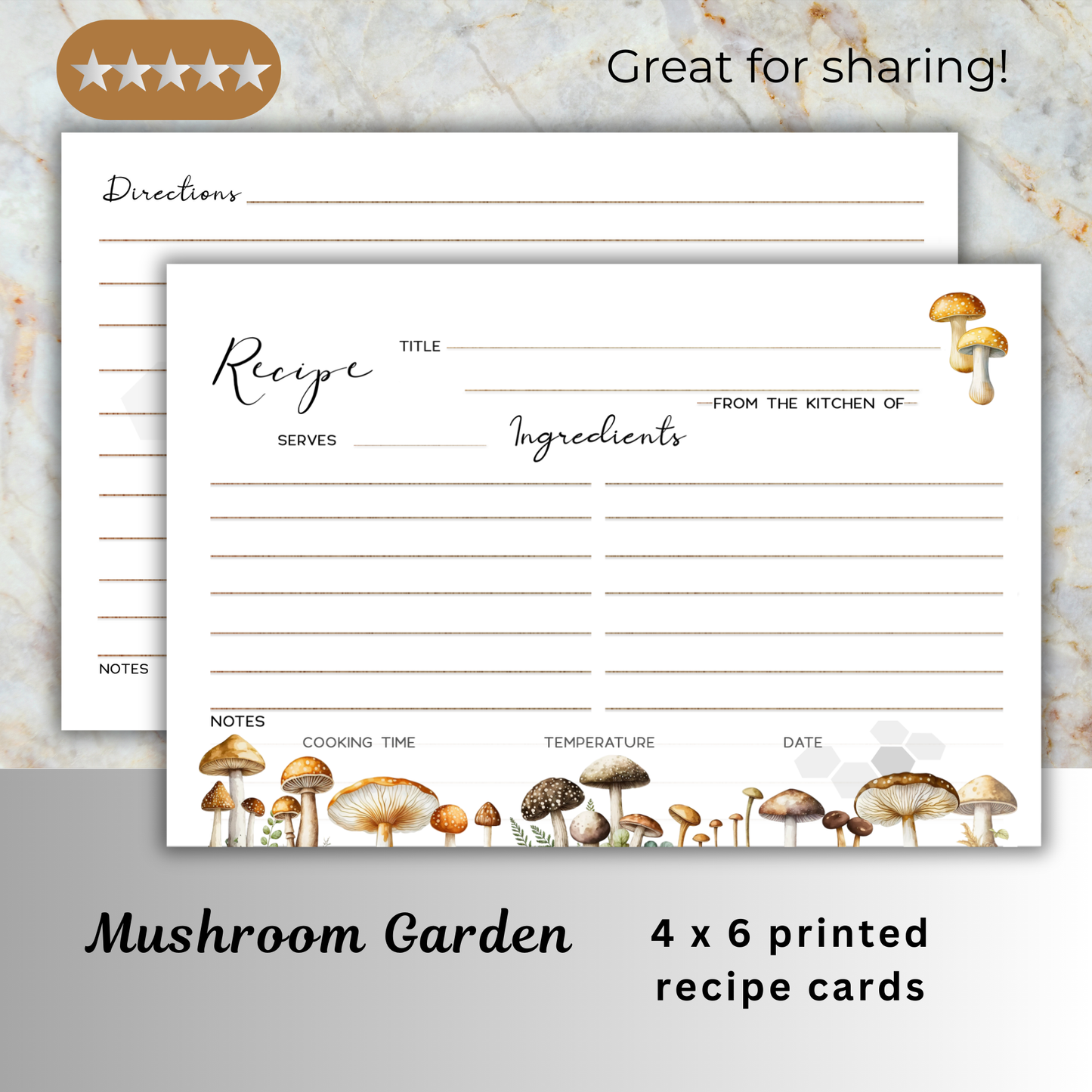 Recipe Cards - Mushroom