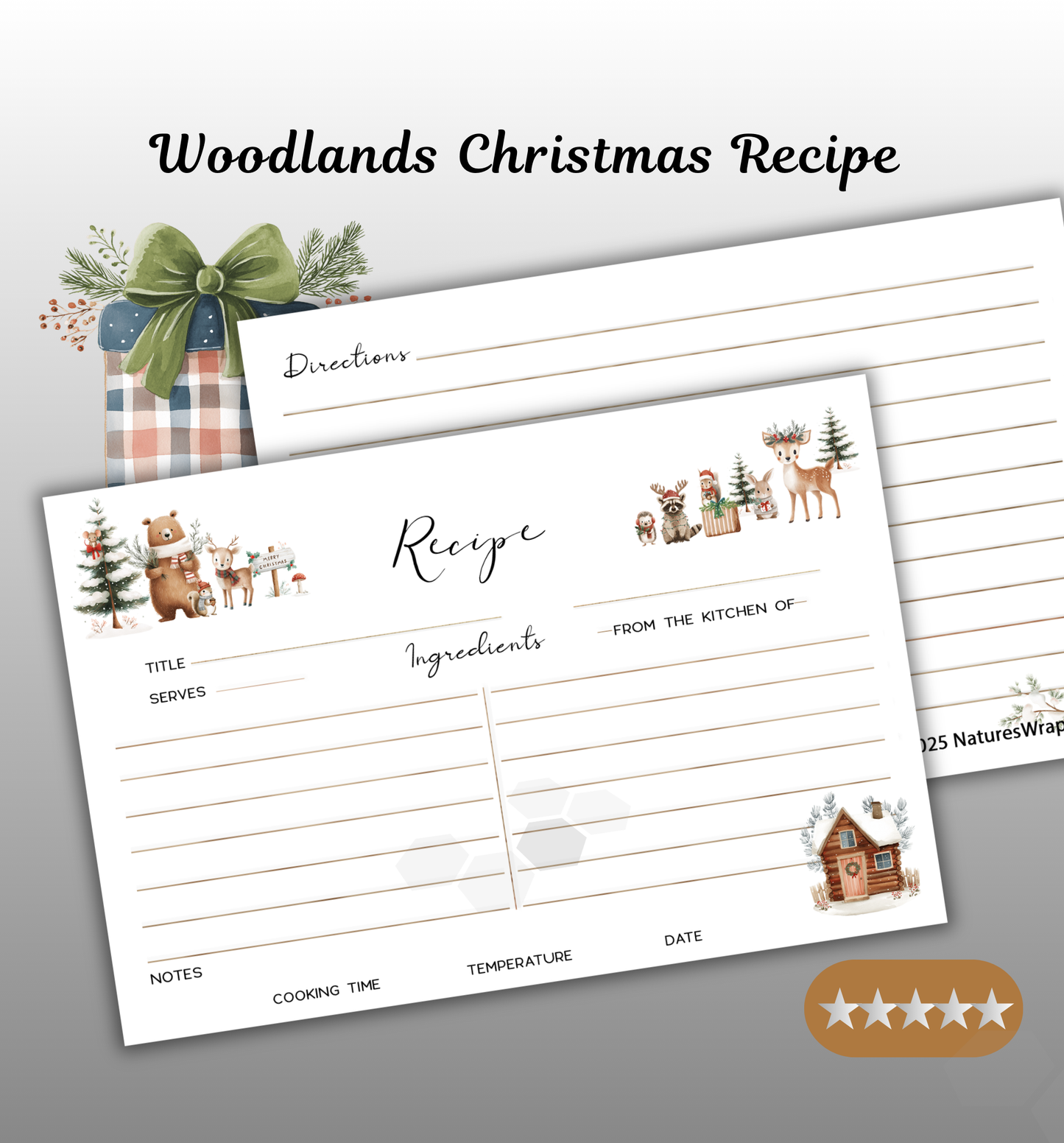 Recipe Cards - Woodlands Christmas
