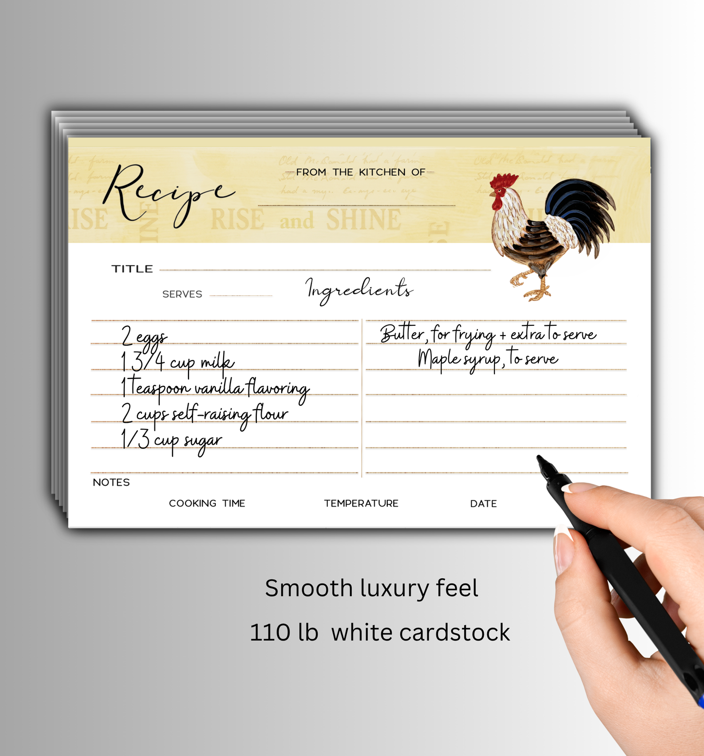 Vintage Rooster Recipe Cards