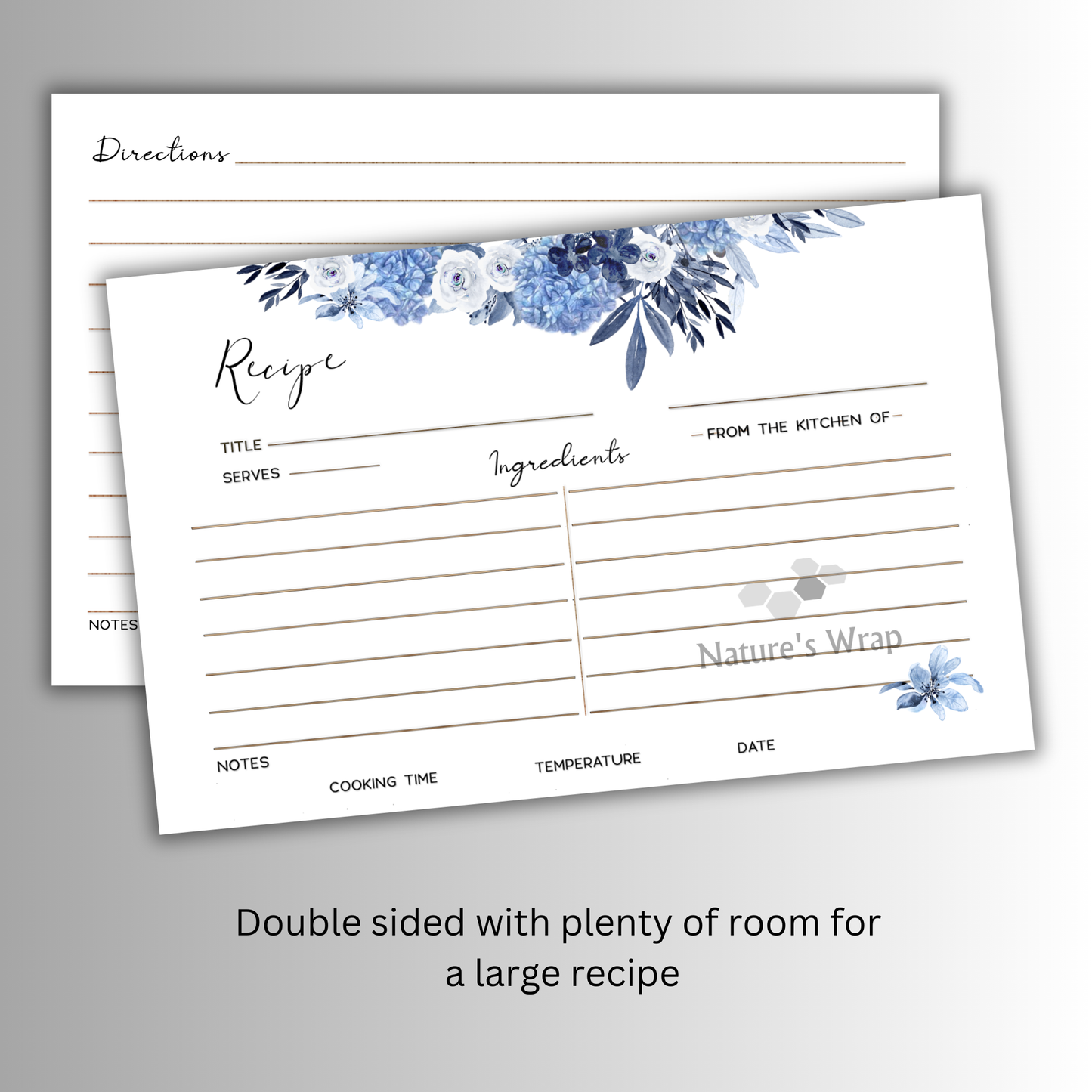 Bridal Shower Recipe Cards-Something Blue set-15/30