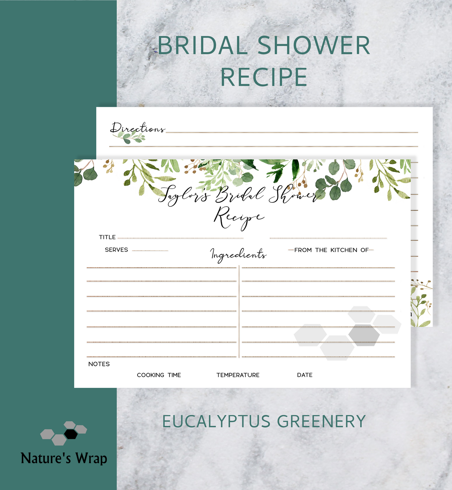 Recipe Cards - Bridal Shower Pack-30/45
