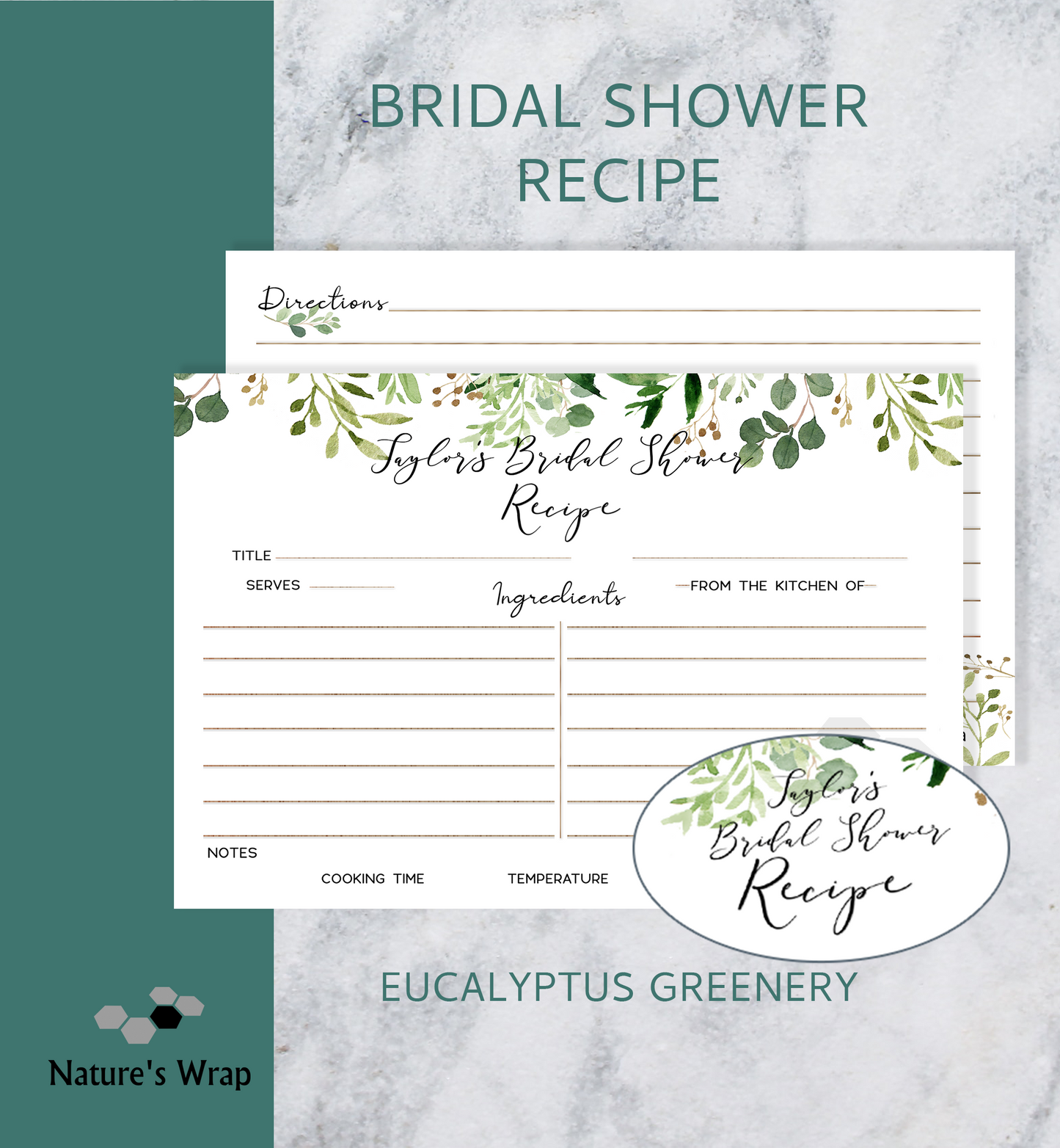 Recipe Cards - Bridal Shower Pack-30/45