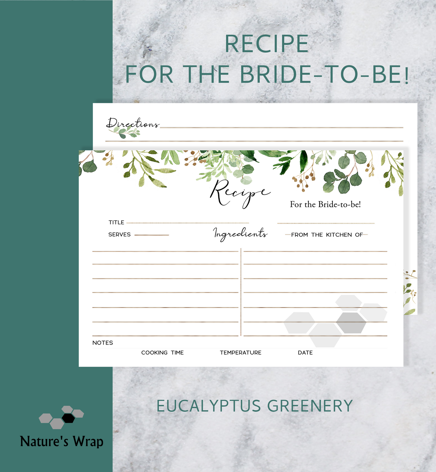 Recipe Cards - Bridal Shower Pack-30/45
