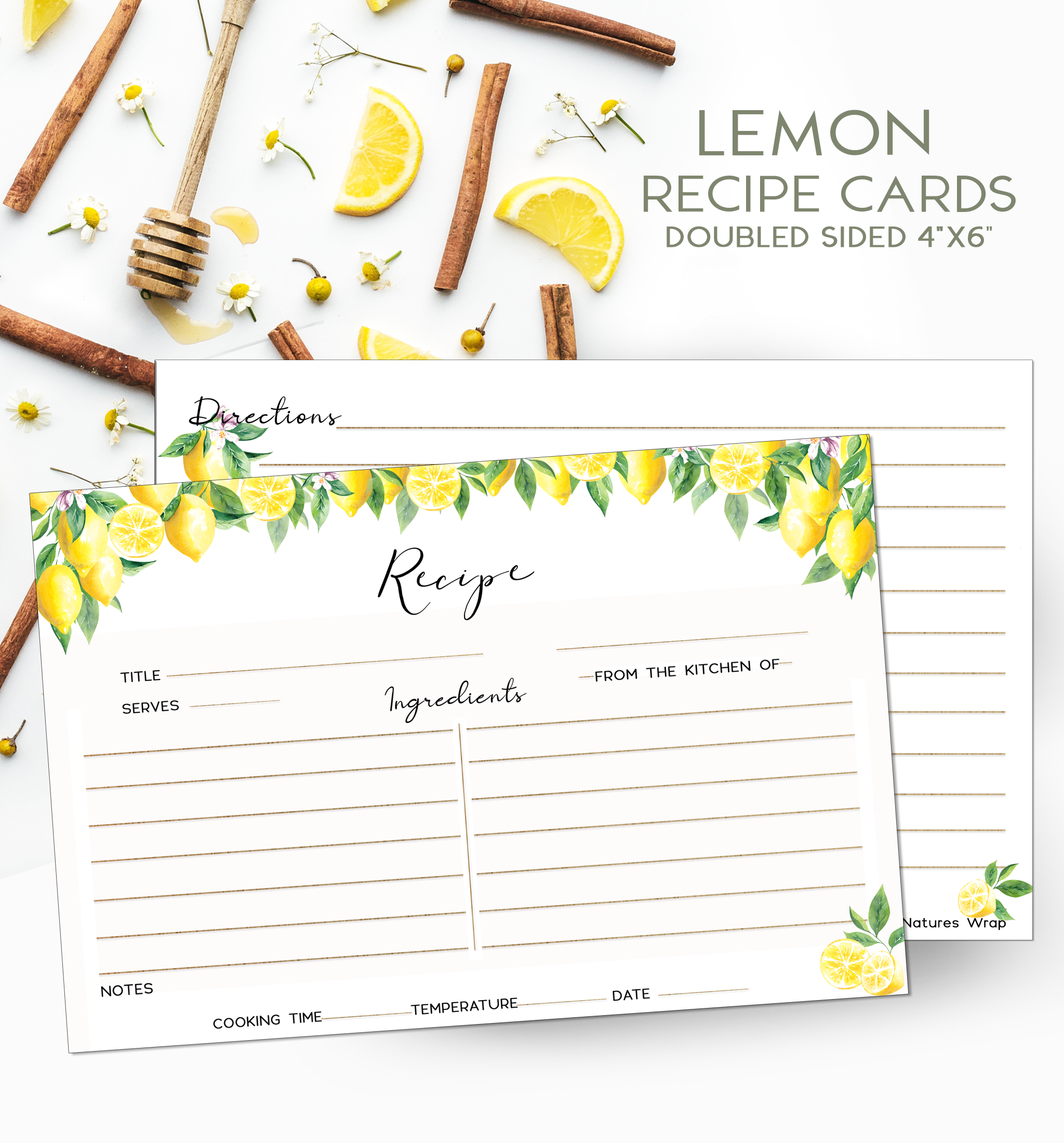 Recipe Cards - Lemon Tree-set/30 – natureswrap