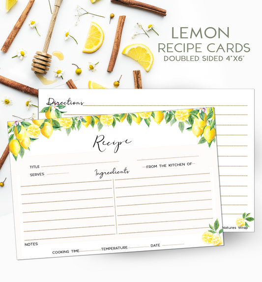 Recipe Cards - Lemon Tree-set/30