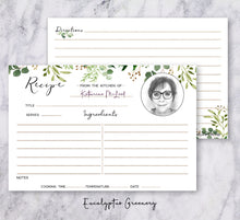 Load image into Gallery viewer, Recipe Cards - Custom Portrait Sketch set/20
