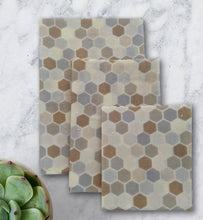 Load image into Gallery viewer, Beeswax Wrap -Honeycomb set/3 sml
